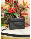 (LIKE NEW) 2023 MICROCHIP LOUIS VUITTON SOFT TRUNK MONOGRAM ECLIPSE CANVAS AND BOASTS MATTE BLACK CHAIN BAG