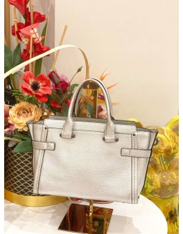 COACH SWAGGER CARRYALL IN PEBBLE LEATHER SILVER 