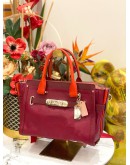 (LIKE NEW) COACH SWAGGER CARRYALL BURGUNDY RED HANDLE CROSSBODY / SHOULDER HANDBAG WITH LONG STRAP