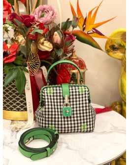 KATE SPADE REMEDY GINGHAM GREEN MULTI COLOR TOP HANDLE 
