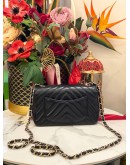 CHANEL CHEVRON MINI RECTANGULAR FLAP BAG IN BLACK LAMBSKIN LEATHER YEAR 2018 -FULL SET- 