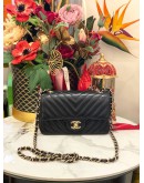 CHANEL CHEVRON MINI RECTANGULAR FLAP BAG IN BLACK LAMBSKIN LEATHER YEAR 2018 -FULL SET- 