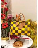 2024 MICROCHIP LOUIS VUITTON SPEEDY 25 BANDOULIERE DAMIER POP / YELLOW CANVAS BAG -FULL SET-