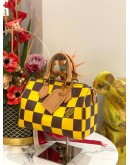 2024 MICROCHIP LOUIS VUITTON SPEEDY 25 BANDOULIERE DAMIER POP / YELLOW CANVAS BAG -FULL SET-