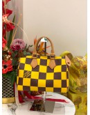 2024 MICROCHIP LOUIS VUITTON SPEEDY 25 BANDOULIERE DAMIER POP / YELLOW CANVAS BAG -FULL SET-