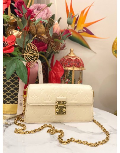 (LIKE NEW) 2024 LOUIS VUITTON METIS WALLET ON CHAIN WHITE MONOGRAM EMPREINTE LEATHER -FULL SET-
