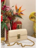 (LIKE NEW) 2024 LOUIS VUITTON METIS WALLET ON CHAIN WHITE MONOGRAM EMPREINTE LEATHER -FULL SET-
