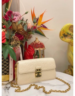 (LIKE NEW) 2024 LOUIS VUITTON METIS WALLET ON CHAIN WHITE MONOGRAM EMPREINTE LEATHER -FULL SET-