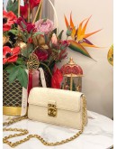 (LIKE NEW) 2024 LOUIS VUITTON METIS WALLET ON CHAIN WHITE MONOGRAM EMPREINTE LEATHER -FULL SET-