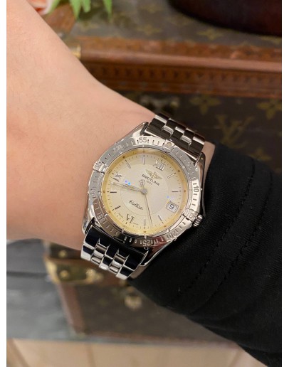 2000 BREITLING CALLISTO LADY REF A57046 WHITE DIAL 34MM QUARTZ WATCH