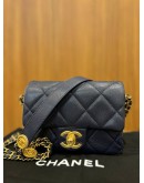  (UNUSED) 2022 CHANEL MINI FLAP BAG IN NAVY BLUE CAVIAR LEATHER -FULL SET-