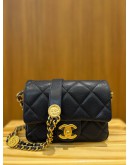  (UNUSED) 2022 CHANEL MINI FLAP BAG IN NAVY BLUE CAVIAR LEATHER -FULL SET-