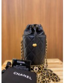 CHANEL WATER BOTTLE LAMBSKIN LEATHER BUCKLE BAG -FULL SET-