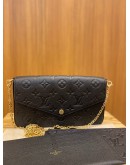 (UNWORN) 2022 LOUIS VUITTON FELICIE POCHETTE IN BLACK MONOGRAM EMPREINTE LEATHER