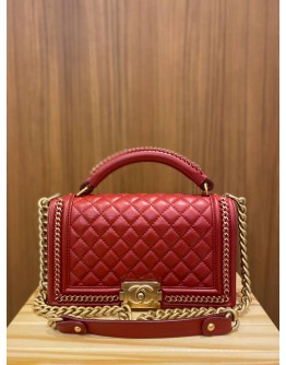 CHANEL MEDIUM BOY TOP HANDLE FLAP BAG GHW