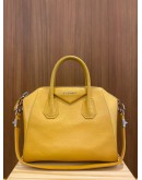 GIVENCHY ANTIGONA MINI YELLOW GRAINED LEATHER HANDLE BAG