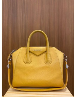 GIVENCHY ANTIGONA MINI YELLOW GRAINED LEATHER HANDLE BAG