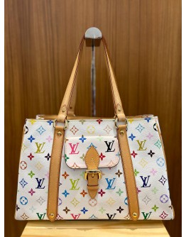 (UNUSED) LOUIS VUITTON AURELIA MM TOTE SHOULDER BAG IN MONOGRAM MULTICOLOR CANVAS