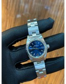 ROLEX LADY OYSTER PERPETUAL REF 76030 BLUE DIAL 24MM AUTOMATIC YEAR 2001 WATCH -FULL SET-