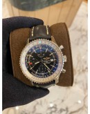 (UNUSED) BREITLING NAVITIMER GMT CHRONOGRAPH BLACK DIAL YEAR 2019 46MM AUTOMATIC WITH ORIGINAL FIRM -FULL SET-