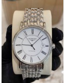 LONGINES PRESENCE REF L4.921.4.11.6 WHITE DIAL 38.5MM AUTOMATIC YEAR 2018 WATCH -FULL SET-