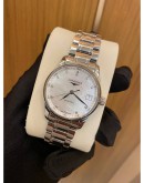 (BRAND NEW) 2023 LONGINES LADY MASTER COLLECTION DATE DIAMOND MOTHER OF PEARL DIAL REF L2.357.4.87.6 34MM AUTOMATIC WATCH -FULL SET-