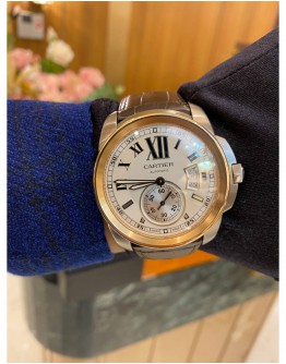 CARTIER CALIBRE DE CARTIER HALF ROSE GOLD AUTOMATIC 42MM YEAR 2015 -FULL SET-