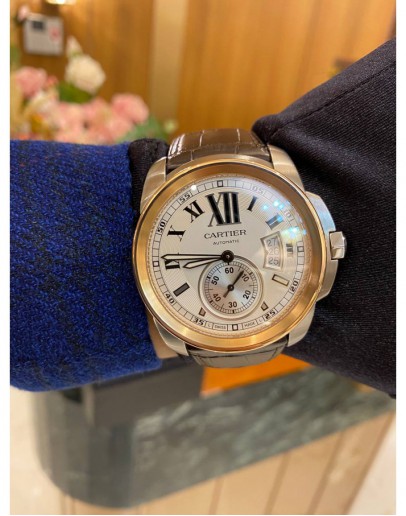 CARTIER CALIBRE DE CARTIER HALF ROSE GOLD AUTOMATIC 42MM YEAR 2015 -FULL SET-