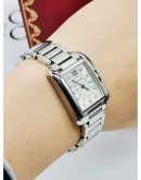 CARTIER TANK ANGLAISE LADY DIAMOND WATCH 29.8 X 39.2MM QUARTZ FULL SET