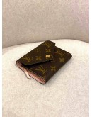 LOUIS VUITTON VICTORINE WALLET IN BROWN MONOGRAM CANVAS AND ROSE BALLERINE PINK COWHIDE LEATHER