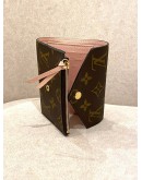 LOUIS VUITTON VICTORINE WALLET IN BROWN MONOGRAM CANVAS AND ROSE BALLERINE PINK COWHIDE LEATHER