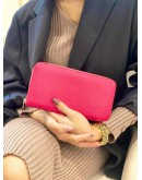 HERMES LEATHER LONG WALLET IN PINK