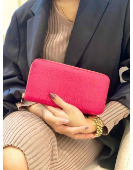 HERMES LEATHER LONG WALLET IN PINK