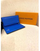 (LIKE NEW) LOUIS VUITTON TAIGA PORTOFEUIL BRAZZA WALLET BLACK BLUE -FULL SET-