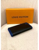 (LIKE NEW) LOUIS VUITTON TAIGA PORTOFEUIL BRAZZA WALLET BLACK BLUE -FULL SET-