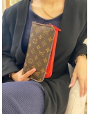 LOUIS VUITTON RED POLCADOT BI-FOLD MONOGRAM CANVAS LONG WALLET