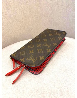 LOUIS VUITTON RED POLCADOT BI-FOLD MONOGRAM CANVAS LONG WALLET