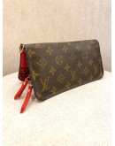 LOUIS VUITTON RED POLCADOT BI-FOLD MONOGRAM CANVAS LONG WALLET