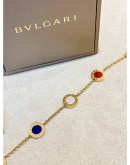 (BRAND NEW) 2024 BVLGARI BRACELET 18K ROSE GOLD WITH CARNELIAN, LAPIS, MALACHITE AND MOTHER OF PEARL ELEMENTS SIZE S -FULL SET-