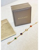 (BRAND NEW) 2024 BVLGARI BRACELET 18K ROSE GOLD WITH CARNELIAN, LAPIS, MALACHITE AND MOTHER OF PEARL ELEMENTS SIZE S -FULL SET-