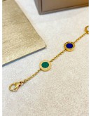 (BRAND NEW) 2024 BVLGARI BRACELET 18K ROSE GOLD WITH CARNELIAN, LAPIS, MALACHITE AND MOTHER OF PEARL ELEMENTS SIZE S -FULL SET-