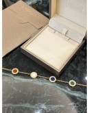 (BRAND NEW) 2024 BVLGARI BRACELET 18K ROSE GOLD WITH CARNELIAN, LAPIS, MALACHITE AND MOTHER OF PEARL ELEMENTS SIZE S -FULL SET-