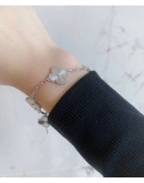 (BRAND NEW) 2023 VCA VAN CLEEF AND ARPELS VINTAGE ALHAMBRA BRACELET 5 MOTIFS 18K 750 WHITE GOLD -FULL SET-