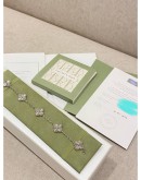 (BRAND NEW) 2023 VCA VAN CLEEF AND ARPELS VINTAGE ALHAMBRA BRACELET 5 MOTIFS 18K 750 WHITE GOLD -FULL SET-