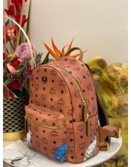 (LIKE NEW) MCM SMALL HIDE AND SEEK RABBIT STARK COGNAC BACKPACK