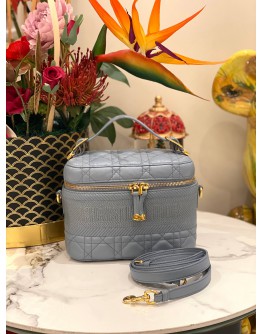 (BRAND NEW) CHRISTIAN DIOR TRAVER VANITY CASE IN CANNAGE LAMBSKIN LEATHER -FULL SET-