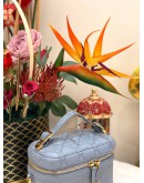 (BRAND NEW) CHRISTIAN DIOR TRAVER VANITY CASE IN CANNAGE LAMBSKIN LEATHER -FULL SET-