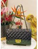 CHANEL CLASSIC MEDIUM LAMBSKIN TRI COLOR DOUBLE FLAP BAG GHW