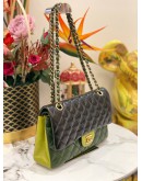 CHANEL CLASSIC MEDIUM LAMBSKIN TRI COLOR DOUBLE FLAP BAG GHW