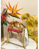 GUCCI BAMBOO 1947 MINI TOP HANDLE BAG IN METALLIC PYTHON